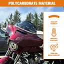 9" Black Wave Motorcycle Batwing Fairing Windshield Windscreen Wind Splitter Fit for 2015-2024 for Harley Touring Street Glide/Electra Glide