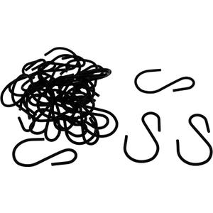 S Hooks for Hanging Plants, Clothes, 20 Pack Black S Shaped Hooks Made of Metal Iron, Heavy Duty S-Hooks