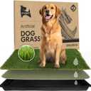 Dog Grass Pad with Tray 23x35 Soft-Touch Artificial Grass Pad for Dogs Potty with Pee Pads Washable & Puppy Porch Potty Tray Dog Litter Box Indoor & Outdoor, Pet Turf for Puppy Toilet Training