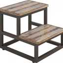 2 Tier Step Stools for Adults with Non-Slip Stickers, Heavy Duty Bed Steps for High Beds,Kitchen Step Stool,Wide Wooden Step Stools for Kids, Step Stool for RV