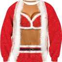 RAISEVERN Ugly Christmas Sweatshirts for Men Women Funny Pullover Sweaters for Xmas Holiday (Red)