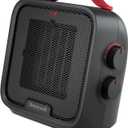 Honeywell UberHeat 5 Portable Ceramic 1500W Space Heater. Indoor space heater for Small Rooms, Bedrooms, and Homes. Fast Heating with Tip-over Protection - Black, HEC210B