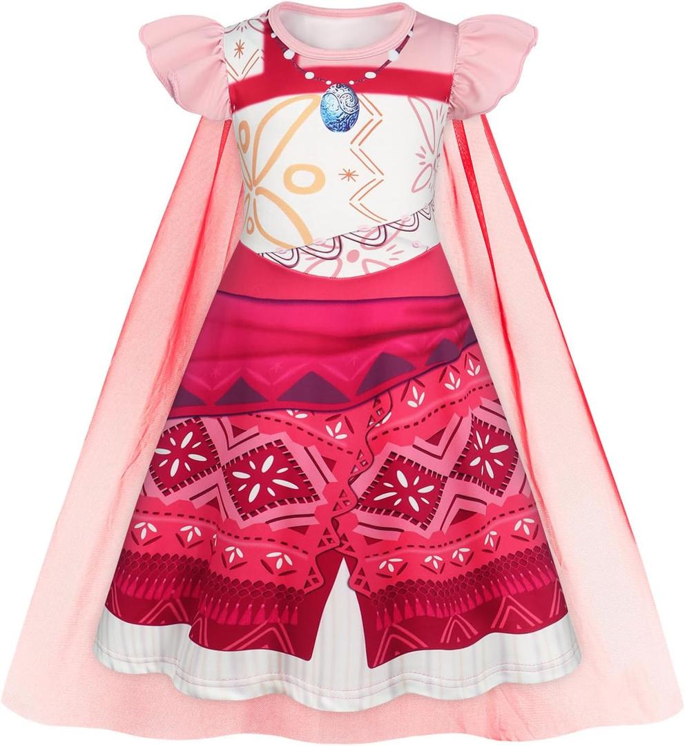 WonderBabe Adventure Outfits Princess Dress Girls Fancy Party Costume Birthday Christmas Cosplay Dress Up Outfit with Cape or Kids 3-4t