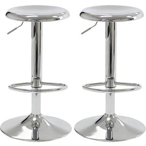 CAROLMADE Bar Stools Set of 2, Adjustable Metal Bar stools Swivel Counter Height Stool Backless Barstools for Kitchen Island Pub, Chrome