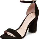 Madden Girl Women's Beella Heeled Sandal, Black Fabric, 8