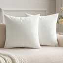 MIULEE Velvet Throw Pillow Covers 16x16 Inch, Pack of 2 - Pure White, Soft Solid Decorative Pillow Covers Cushion Cases Modern Luxury Home Decor for Spring Couch Sofa Bedroom Livingroom