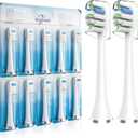 Toothbrush Replacement Heads Compatible with AquaSonic Black Series/Black Series pro/Vibe Series/Duo Series pro Electric Toothbrush, Medium Bristles, White, 10 Pack