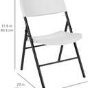 Amazon Basics Sturdy Foldable Plastic Chair, Portable, 350-Pound Capacity, White, 6-Pack