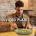 2 x 9" Portion Control Plate - Divided Dinner Plate with Dividers for Adults & Kids - BPA Free, Wheat Straw & PP Construction, Modern Style, Microwave, Dishwasher & Freezer Safe (Pack of 1, Mint Green)