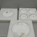 Artistic Bone China Dinnerware Set with Gold Trim, Handcrafted Jingdezhen Design, Glazed Inner Patterns, Service for 4 Maple Leaf Collection, Leaf
