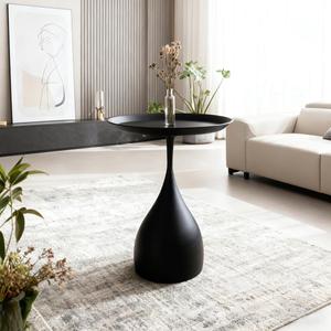Boho Side Table End Coffee Tables, Unique Aesthetics Minimalist Accent Tables, Multifunction Round Metal Side Tables for Living Room Bedroom Sofa Balcony Couch Patio Yard Garden Indoor & Outdoor, 23.6 inches (15.7"D x 15.7"W x 23.6"H)