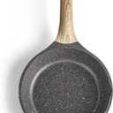 Caannasweis Nonstick Granite Frying Pan Skillet, Non Stick Omelette Frying Pans, Omelet Egg Pan, Stone Cookware Chef's Pan, Induction Compatible, PFOA Free (Gray, 8 Inch)