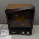 Shinic Electric Fireplace Heaters for Indoor Use,1500W Space Heater with Crackling Sound & 3D Realistic Flame, Safety Protection, Mini Portable Fireplace Heater for Home Christmas Decoration, Walnut (11.8" x 5.9" 14.6")