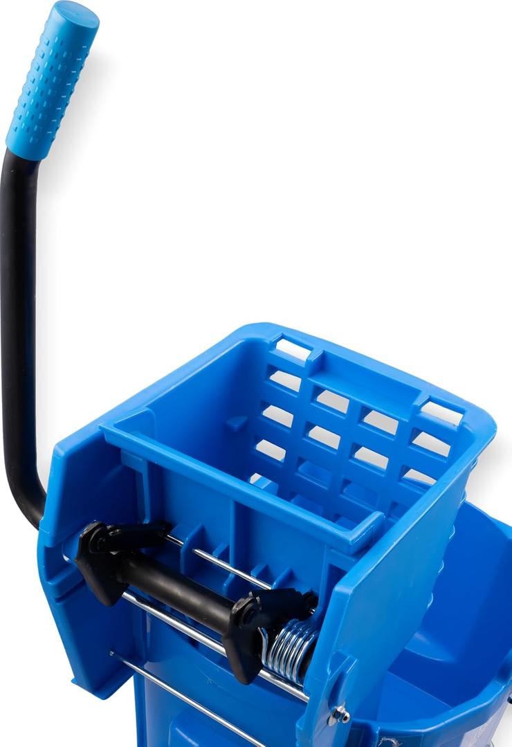 SPARTA Commercial Mop Bucket With Side Press Wringer, Floor Cleaning Essentials for Commercial and Home Use 26 Quart Capacity, 1 Count, Blue