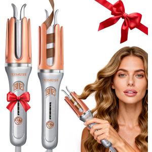 KIMUSE Automatic Rotating Curling Iron, 1.25 Inch - 4 Temp, Fast Heating, 2-Way Rotation, Anti-Scald & Tangle-Free, 30Min Auto Shut-Off, Dual Voltage for Travel, for All Hair Types & Beginners