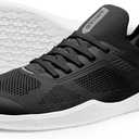AIRHAS Men's Barefoot Shoes Zero Drop Anatomical Toe Box Minimalist Sneakers for Gym Workout Walking (Black/White, 13.0 Wide)