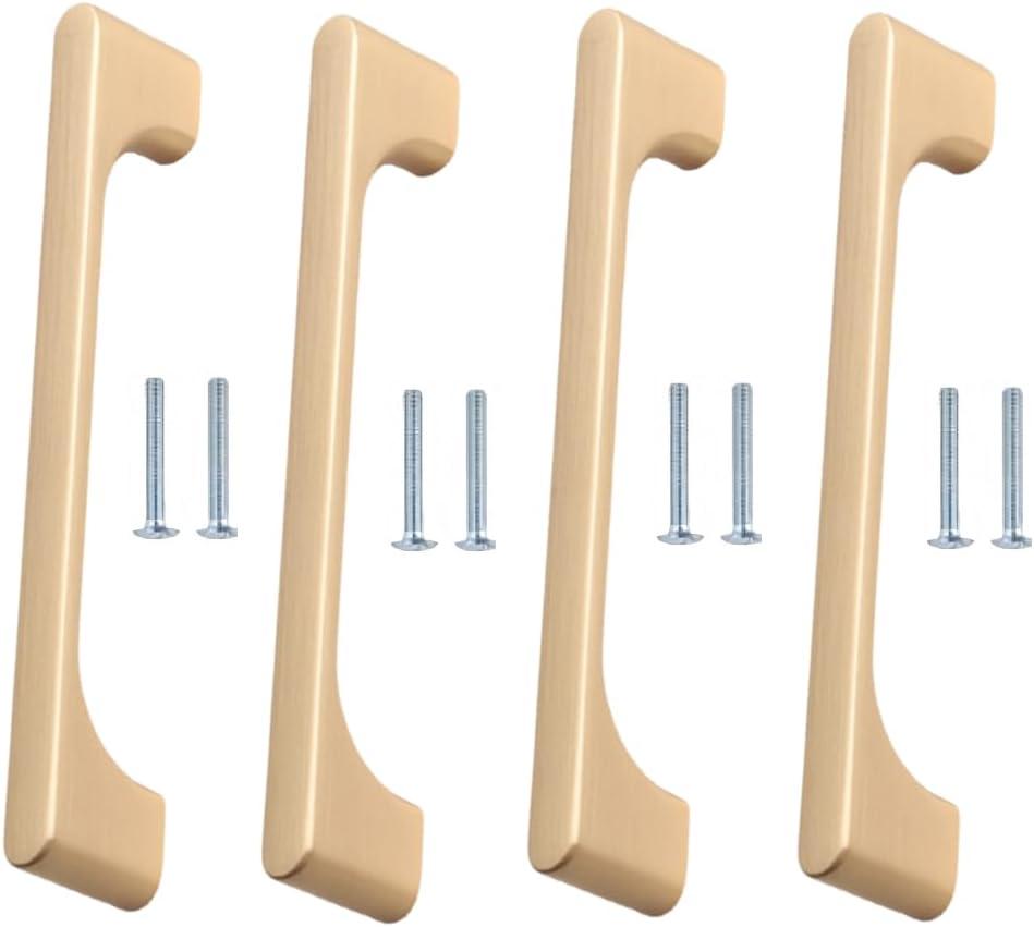 Alloy Cabinet Pulls 4-Pack Zinc Alloy Handles Cabinet Handles Cabinet Door Wardrobe Drawer Handles Hardware Accessories 128Mm Gold
