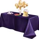 Horbaunal Purple Satin Tablecloth 60 x 120 Inches Rectangle Table Cloth Bright Silky Table Cover Overlay Dining Tablecloths for Wedding Party Banquets