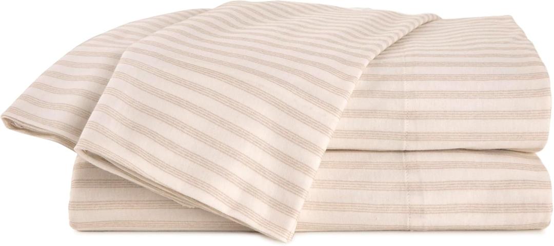 Vellux Aster Jersey Sheet Set - 4 Piece Full Size Bed Sheets - Cotton Blend - Durable, Deep Pocket & Easy Care Sheet Set - 2 Standard Pillowcases Included - Soft Taupe