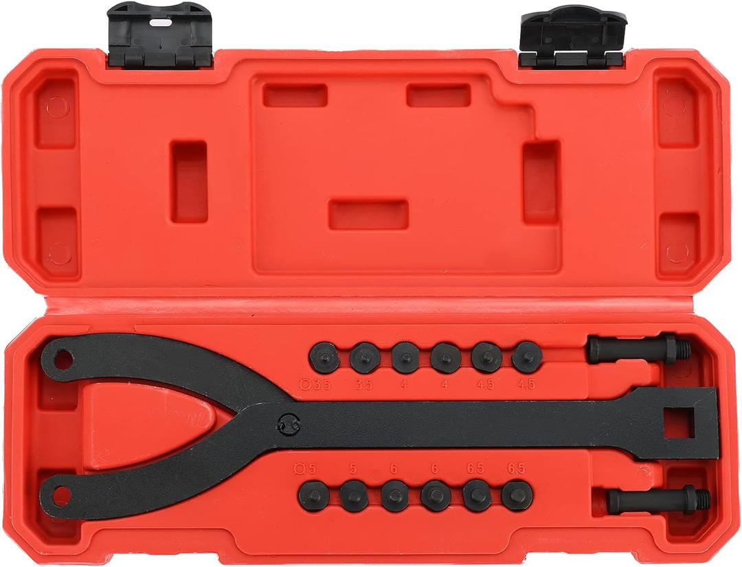 Variable Pin Spanner Wrench | 15PCS Adjustable Cylinder Spanner Wrench Set,1/2" Drive Ratchet Fan Clutch Pully Holder Wrench Tool Kit for Cars, Motorcycles