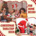 Geelin 10 Pcs Candy Cane Shape Christmas Decorations Wooden Candys Table Centerpiece Sign Decor Xmas Red and Green Tiered Tray for Home Desk Office Party Supplies Decor (Christmas Candy)