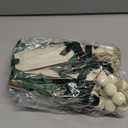 12 Pcs Christmas Stocking Name Tags with Velvet Bow Velvet Beads DIY Personalized Blank Wood Tags Xmas Stocking Hanging Tag for Christmas Tree Home Farmhouse Decor Gift(White Color)