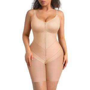 FeelinGirl Fajas Colombianas Moldeadoras Shapewear Tummy Control Postpartum Butt Lifting Body Shaper with Zipper Crotch, L