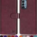 SUANPOT for Oneplus Nord N200 5G with RFID Blocking Leather Wallet case Credit Card Holder,Flip Folio Book Phone case Shockproof Cover Women Men for Oneplus Nord N200 5G case Wallet Red