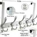 Over The Door Hooks,Coat Rack for Hanging Clothes Hat Towel (Heavy Duty Silver 1pcs)