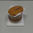 Small Ceramic Jar with Lid, Coffee Canister Coffee Container Kitchen Food Storage Jars for Spice Sugar Tea Bag, Stackable Decorative Jars for Countertop, 5 fl.oz (Beige)