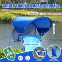XL Universal Wind-Resistant Chair Umbrella Canopy, Extra Large Foldable UPF 50+ Sun Shade Attachment with Adjustable Clamp, Fits Most Beach, Camping, Lawn, Sports, Zero Gravity Chairs, Wheelchairs