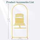 Fomcet 6FTx2.6FT Metal Gold Wedding Arch Backdrop Stand Balloon Arched Frame for Ceremony Birthday Party Graduation Bridal Baby Shower Anniversary Background Decoration