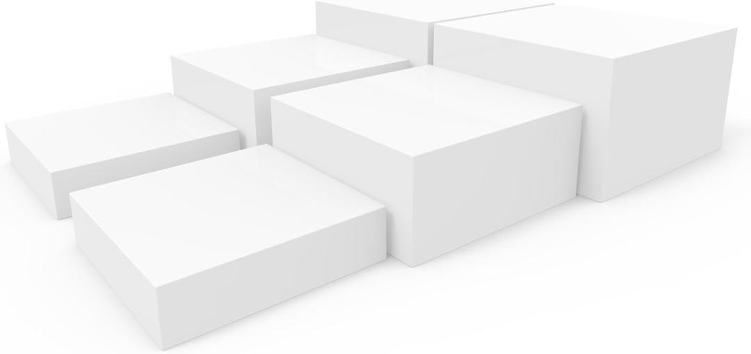 PecMuikee Buffet Risers, Food Risers for Buffet Table, Display Stand Shelf for Catering Dessert Collectibles Jewelry Figures Show, Acrylic Cube Display Nesting Risers with Hollow Bottom 3 PCS