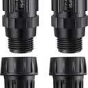 4 Pcs 25 PSI Drip Irrigation Pressure Regulator Faucet Adapter Kit, 2Pcs 3/4" FHT x 3/4'' MHT Pressure Regulator, 2Pcs 1/2 Inch Tubing Adapter for Drip Irrigation System