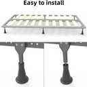 2 x 6 Pcs Bed Frame Feet, Tall Sturdy Cone Shaped Legs,Prevent Sliding Plastic Bed Risers,Bed Frame Legs for Replace Wheels Casters to Protect Your Floor