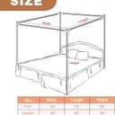 Canopy Bed Frame King Size, Thicken Stainless Steel Canopy Bed Frame, Bed Post Poles for Mosquito Curtains, Bedroom Decor