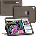 Case for iPad (A16) 11th Generation 11''/iPad 10th Generation 10.9'', Slim Magnetic Multi-Angles Stand & Auto Sleep/Wake Case with Pen Holder & Card Slot for iPad 11th/10th Gen, Brown