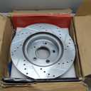 A-Premium 12.60 inch (320mm) Front Drilled and Slotted Disc Brake Rotors Compatible with Dodge & Chrysler Models - Charger 2006-2018/2020-2023, Challenger 2009-2018/2020-2022, Magnum 05-08, 300 05-23