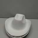 SGBETTER 4 Pack Cowboy Hat Felt Western Plain Cowboy Hat with Adjustable Drawstring for Kids Cowboy Theme Party Cosplay Dress-Up Stage Play Costume Accessories (White)