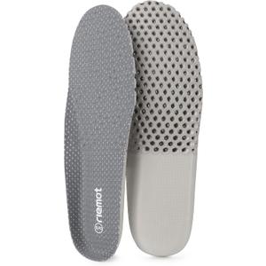 2 x riemot Men's Shoe Insoles Breathable Honeycomb Sport Shoe Insoles Cushioning Shoe Inserts Replacement Innersoles for Water Shoes Sneakers Work Shoes Grey US9/ EU42