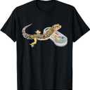 Leopard Gecko Playing Video Game Lizard & Reptiles Gamers TShirt M