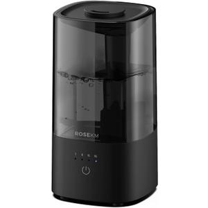 ROSEKM Humidifiers for Bedroom, 2.0L Cool Mist Humidifier for Home Plant and Baby Nursery, Quiet Ultrasonic Humidifier with 360 Nozzle, Auto Shut-Off, Filterless, Black