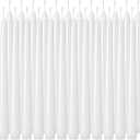 Tuyai 24 Pack Tall White Taper Candles, 10 inch (H) Dripless, Unscented Dinner Candle, Smokeless Taper Candles, Paraffin Wax with Cotton Wicks, 8 Hours Burn Time