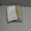 100 Pcs Zipper Plastic Pouches Drink Bags,Heavy Duty Hand-Held Translucent frosted Reclosable Stand-up Bag 2.4" Bottom Gusset with 100pcs Straws & Funnel Included (clear)