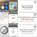 3 x 2026 New [Apple MFi Certified] Air Tracker Tags-4 Pack (iOS Only), Tukio Bluetooth Tracker for Apple Find My, Replaceable Battery, Key Finder and Item Locator Smart Tag for Keys, Bag, Luggage and More