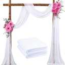 Sage At Sunrise Arch Draping 2 Pack White Wedding Decor/White Fabric for Wedding Arch Draping Fabric/Wedding Decorations for Ceremony/Chiffon Fabric for White Drapes or Other Wedding Stuff/Sheer
