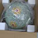 Gazing Ball 8 Inch Flower Glass Mosaic Garden Globe Outdoor Gazing Globe Yard Ornament for Garden Yard Home Lawn Outdoor Decoration Gift for Women (Not Solar Powered)