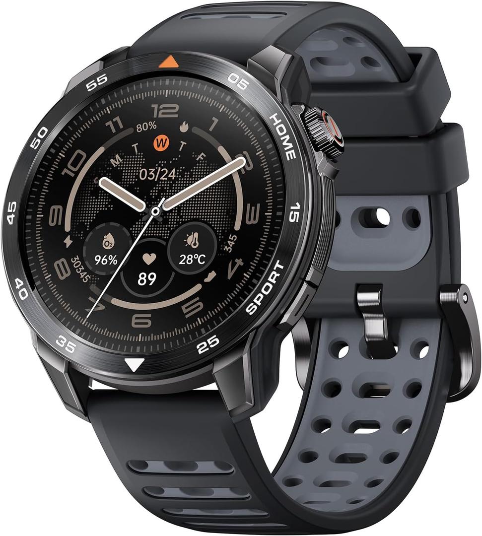 mibro GS Pro2 GPS Running Watch with Dual Band GPS, Built-in Training Plans, 1.43 AMOLED, 20-Day Battery and 150+ Workout Modes, Heart Rate and 5ATM Waterproof Smartwatch for Runner(Dark Gray)