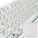 Full Keyboard Keys Riser for Long Nails Typing and Gaming, 128 Pcs Self-Adhesive Symbolic and Alphanumeric Silicone Keys for Keyboards and Laptop (Cat Eye-Pink)