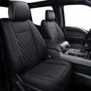 Tomatoman Truck F150 Seat Covers Compatible with 2009-2023 2024 2025 2026 Ford F-150 2017-2026 F250 F350 F450 Supercrew SVT King Ranch Limited Super Duty Pickup Car Cushions(Full Set/Black)